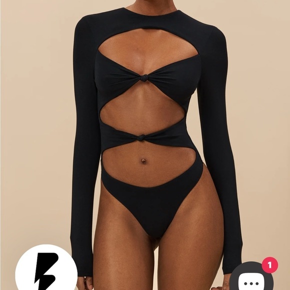 bodssy Tops - NWT bodssy cutout black bodysuit sz XS
